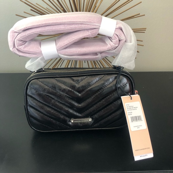 REBECCA MINKOFF LEATHER CROSSBODY BAG, NWT - Picture 4 of 8
